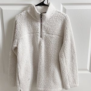 White Sherpa Pullover